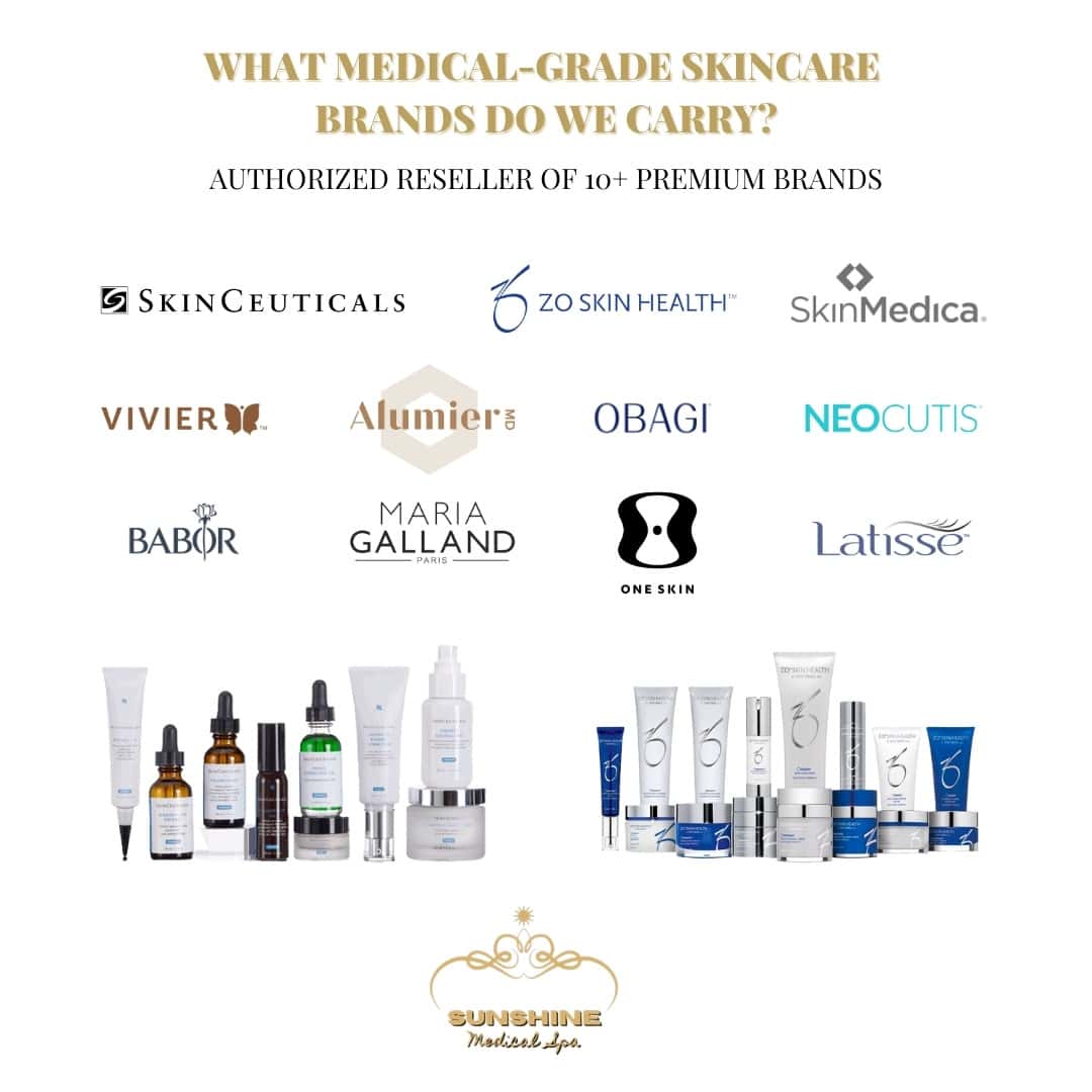Sunshine Cosmetic Clinic & Medi Spa is authorized reseller of 10+ premium medical-grade skincare brands in Kitchener Waterloo area.